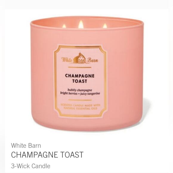 White Barn Bath and Body Works Champagne Toast Three Wick Candle 14.5 oz - Picture 8 of 8